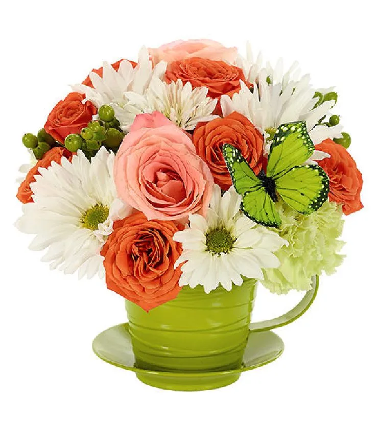 For All You Do Tea Cup Bouquet